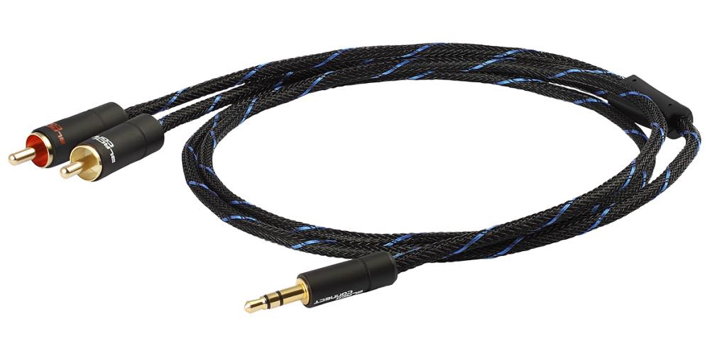 Cablu Jack 3.5mm – RCA Super-Slim Black Connect 3.5 metri Black Connect imagine noua tecomm.ro