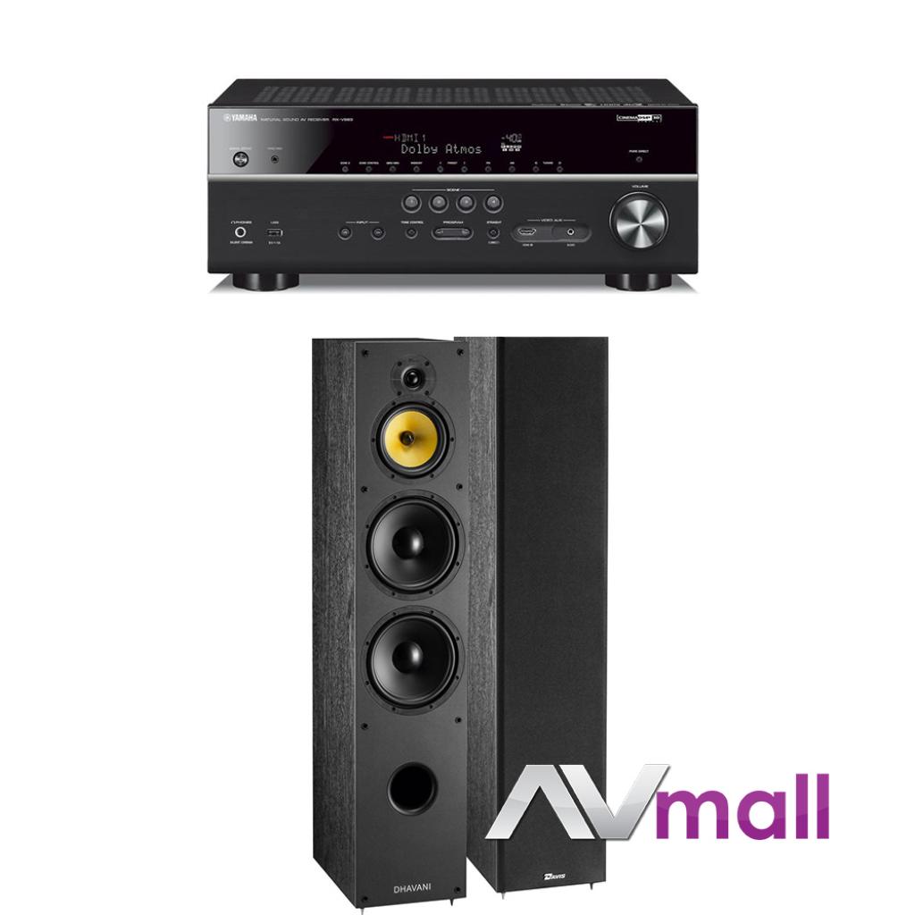 Pachet Receiver AV Yamaha MusicCast RX-V683 + Boxe Davis Acoustics Dhavani