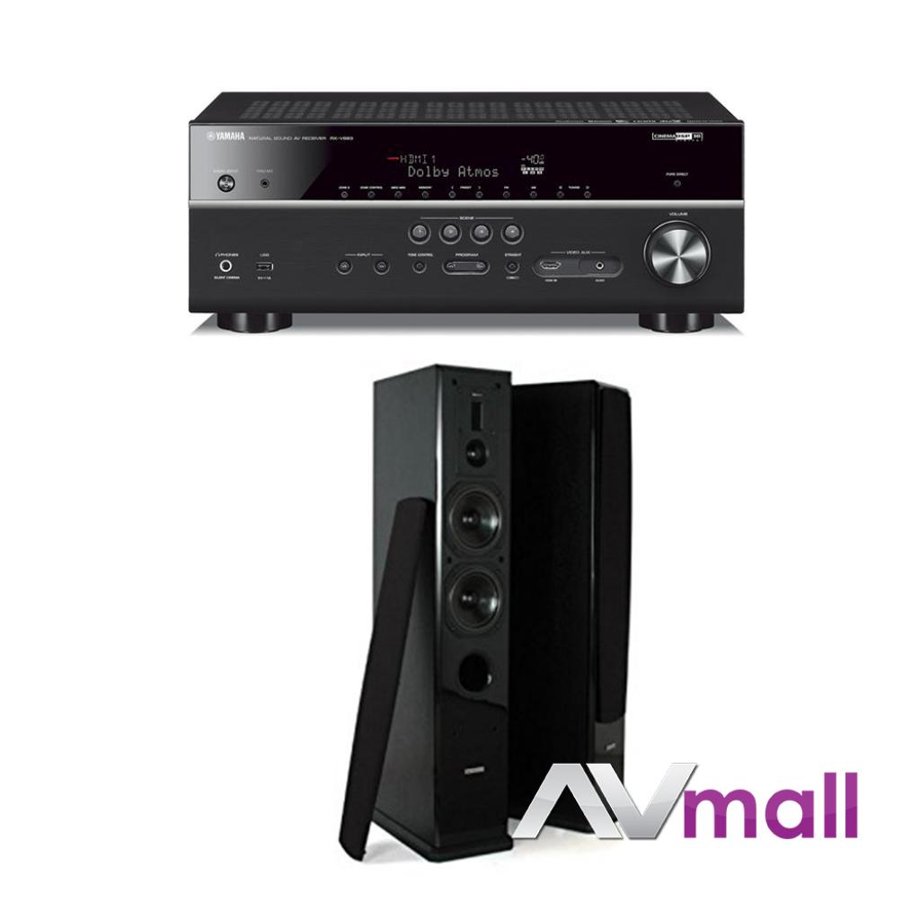 Pachet Receiver AV Yamaha MusicCast RX-V683 + Boxe Dynavoice Definition DF-5