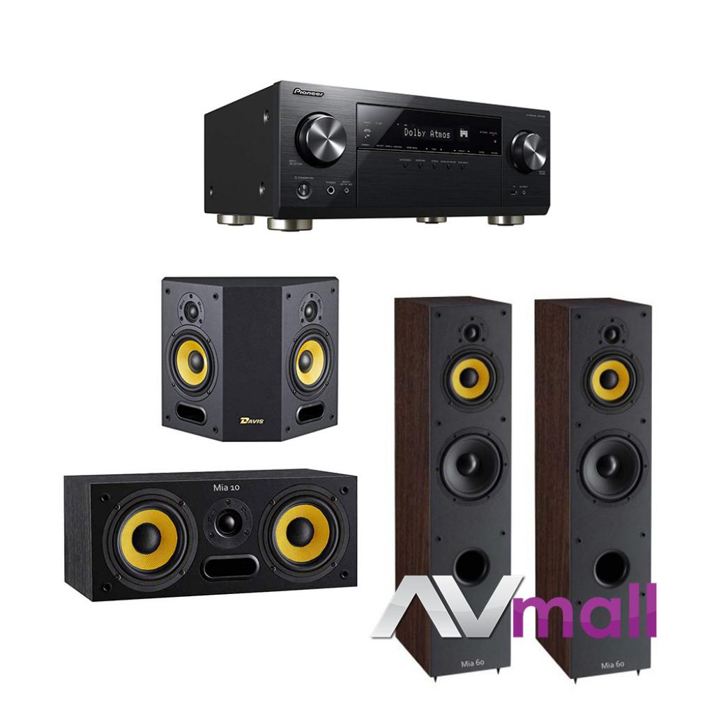 Pachet Receiver AV Pioneer VSX-933 + Pachet Boxe Davis Acoustics Mia 60 + Boxe Davis Acoustics Mia 40 + Boxa Davis Acoustics Mia 10