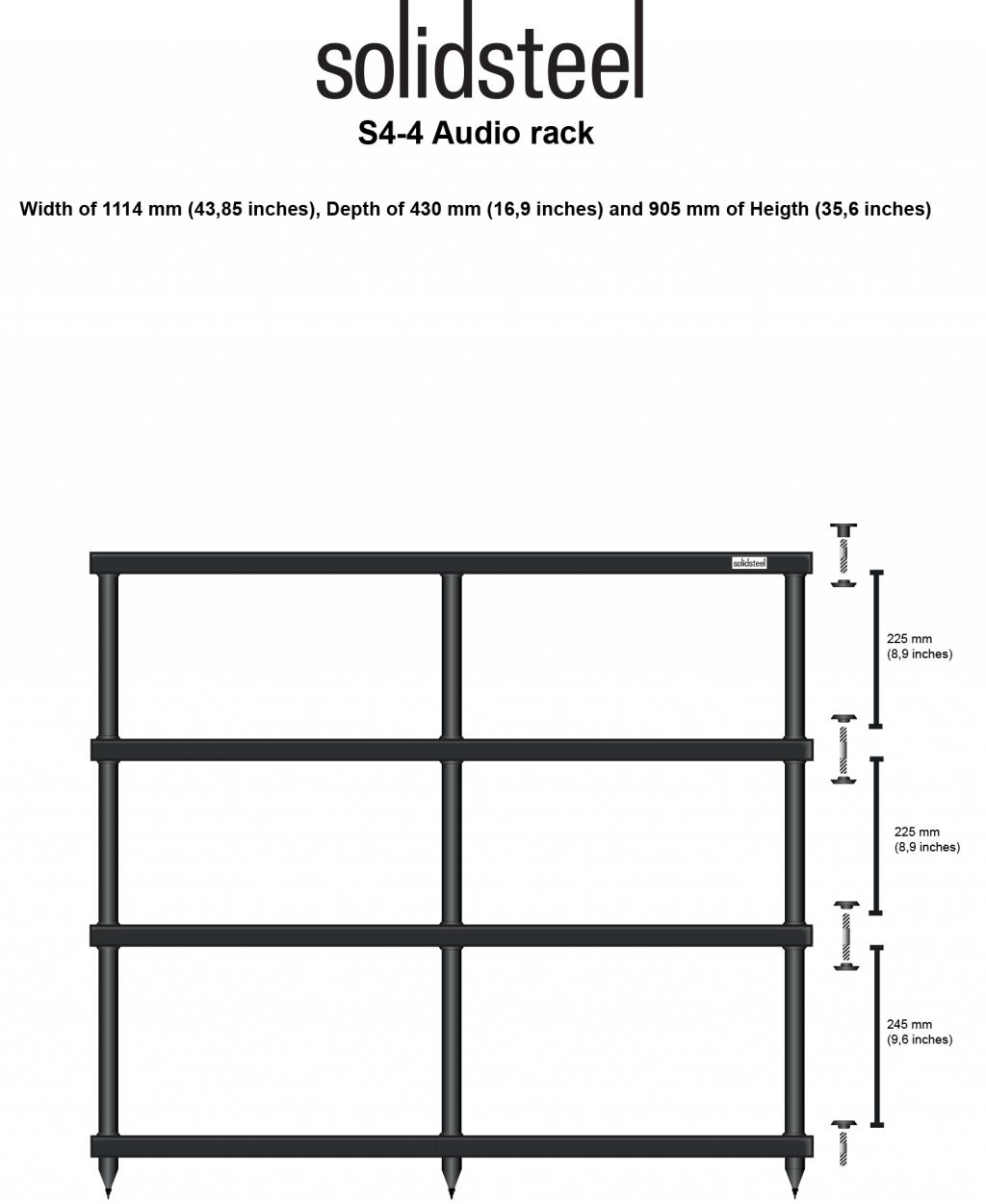 Rack Audio-Video Solidsteel S4-4 Alb avmall imagine noua
