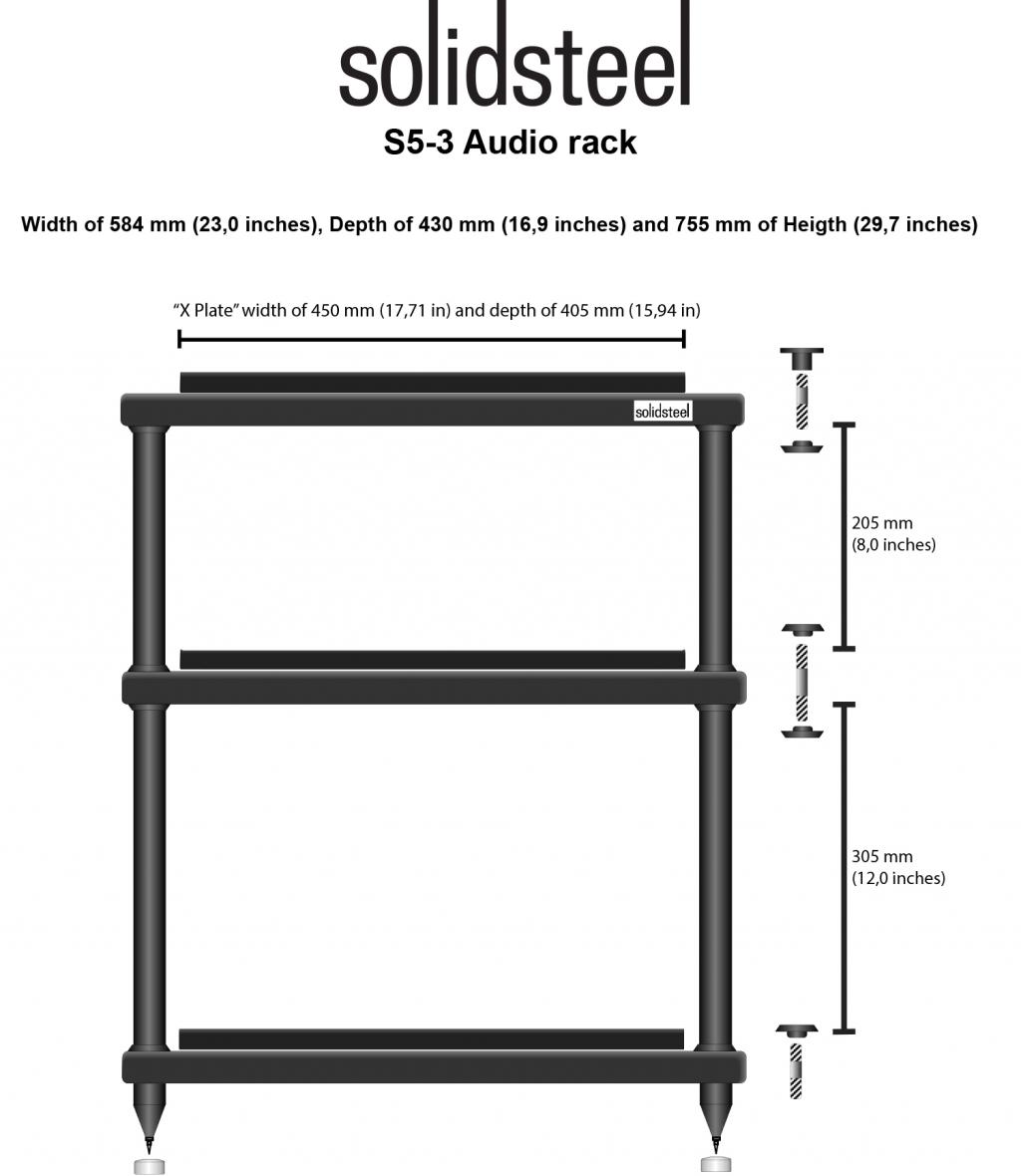 Rack Audio-Video Solidsteel S5-3 Alb avmall imagine noua